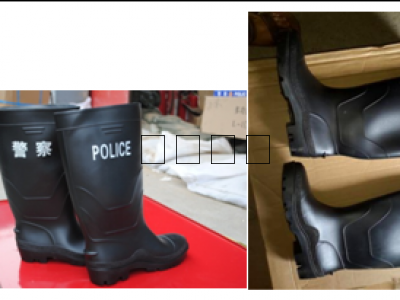 警用高檔鋼頭鋼底防砸防穿刺有內(nèi)襯雨靴